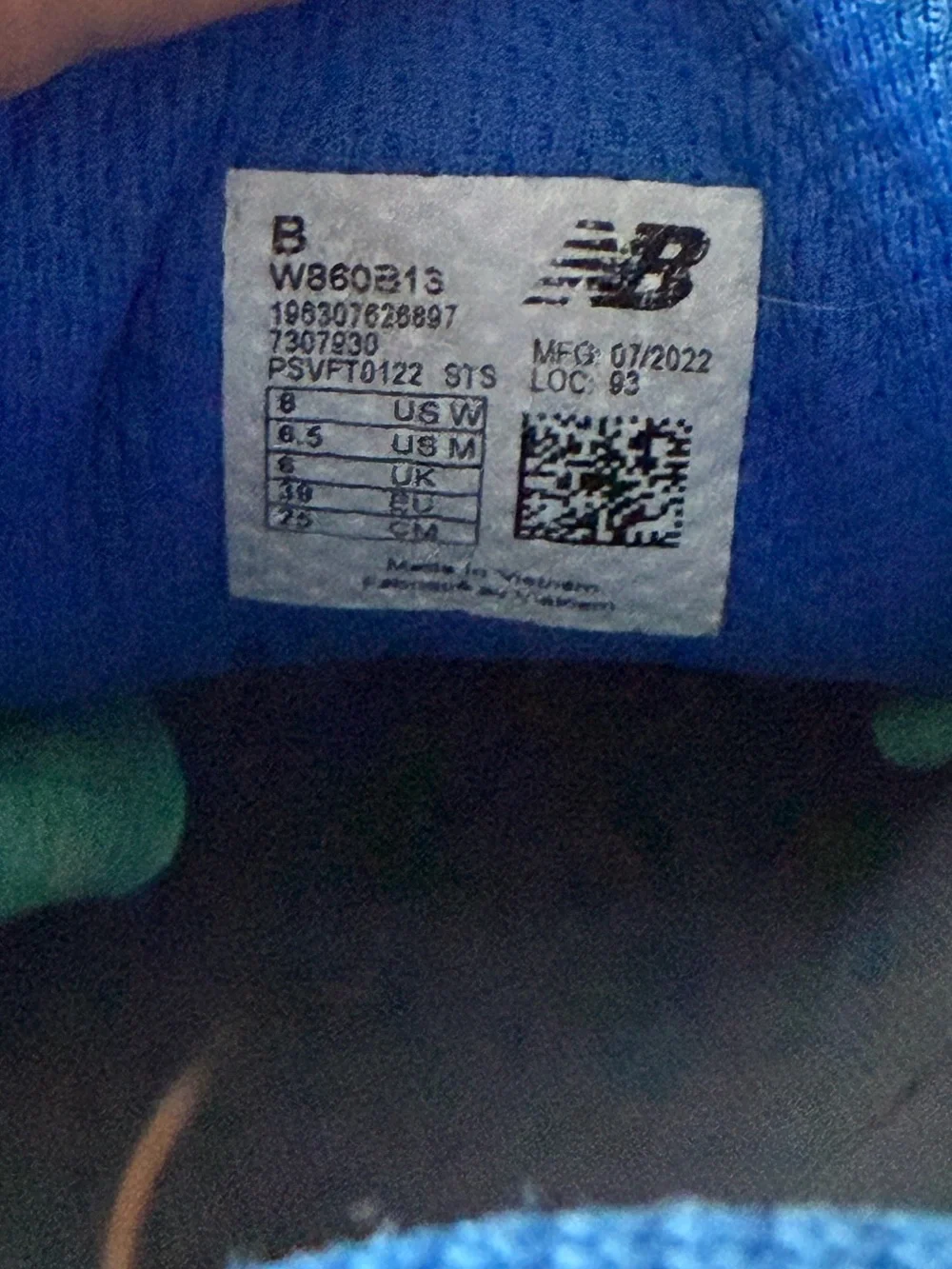 New Balance Blue and Green Athletic Sneakers